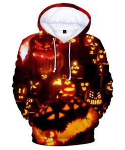 Halloween Jack O Lantern Polyester All Over Print 3D Hoodie with Unique Halloween Design