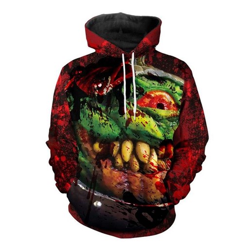 Halloween Monster Print All Over Print 3D Hoodie with Scary Monster Design