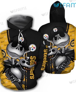 Halloween Pittsburgh Steelers Jack Skellington Zero Logo Custom All Over Print 3D Hoodie
