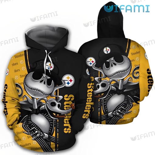 Halloween Pittsburgh Steelers Jack Skellington Zero Logo Custom All Over Print 3D Hoodie