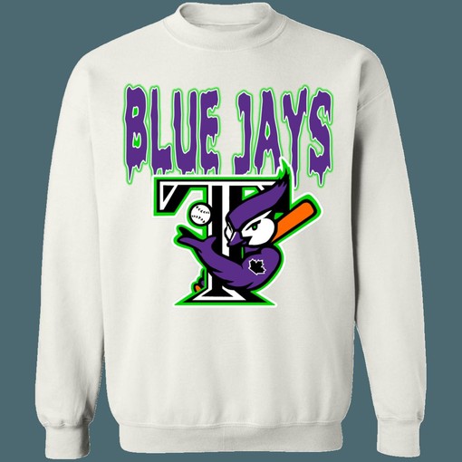 Halloween Retro MLB Crewneck Sweatshirt Hoodie Shirt for Toronto Blue Jays Fans - Image 4