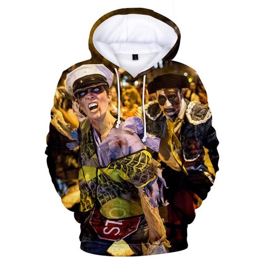 Halloween Zombie Print Unisex All Over Print 3D Hoodie with Scary Zombie Design