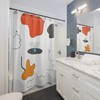 Hand-drawn Waterproof Shower Curtain with Colorful Unique Design