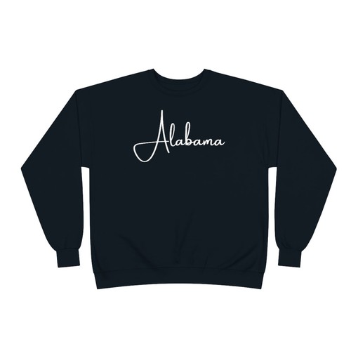 Handwritten Alabama Script Unisex Crewneck Sweatshirt Hoodie Shirt With Sport Shirts Unisex