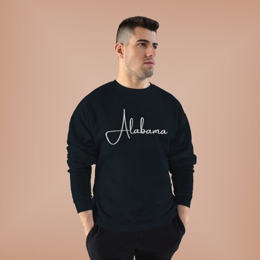 Handwritten Alabama Script Unisex Crewneck Sweatshirt Hoodie Shirt With Sport Shirts Unisex - Image 2