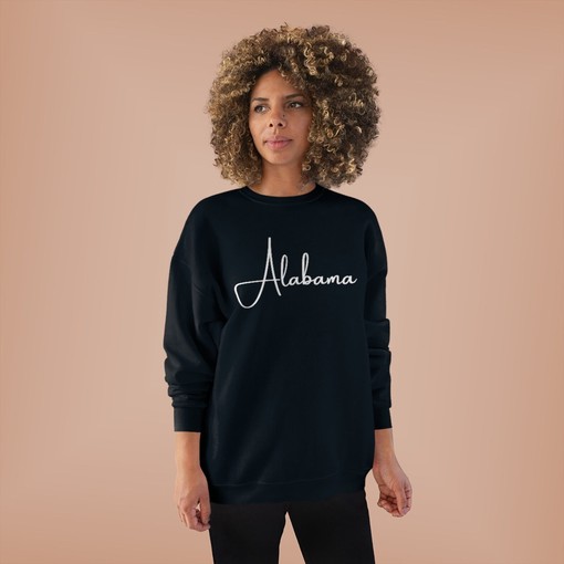 Handwritten Alabama Script Unisex Crewneck Sweatshirt Hoodie Shirt With Sport Shirts Unisex - Image 3