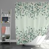 Hanging Green Vines Shower Curtain | Roses Eucalyptus Leaves | Fabric Bathroom Decor