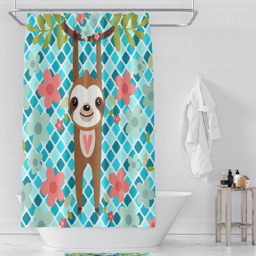 Hanging Sloth Shower Curtain with Playful Bathroom Decor for Lazy Days - Image 2