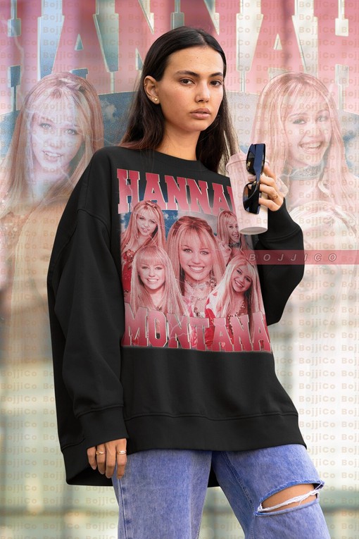 Hannah Montana Homage Sweatshirt, Retro 90s Sweater, Fan, Vintage Sweater, Merch Gift, Funny Movie Shirts for Kids