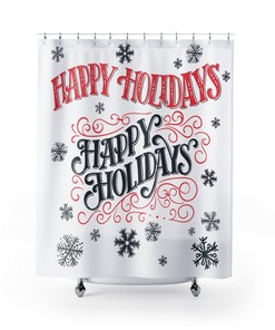 Happy Holidays Christmas Shower Curtain - Celebrate the Season in Style