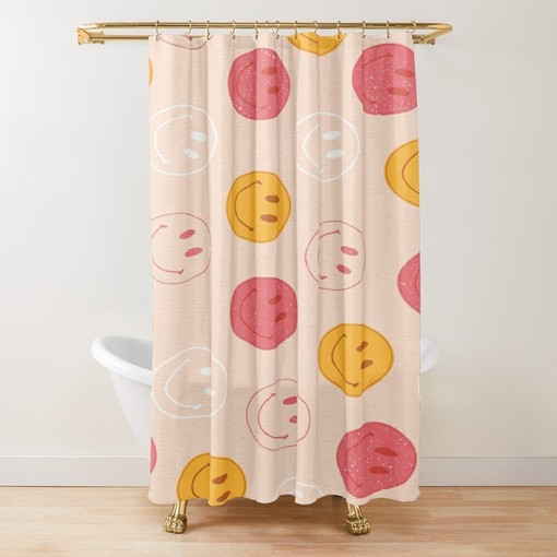 Happy Smiles Shower Curtain | Perfect Gift | Eco-Friendly, Waterproof | Fun Smile Decor | With Free Hooks - Image 4