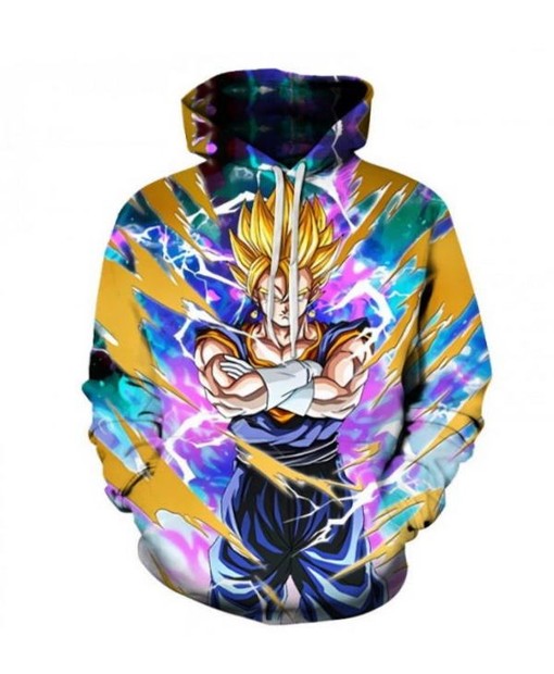 Harajuku Dragon Ball Anime Zipper Hoodie - 3D All Over Print Design with Quotes