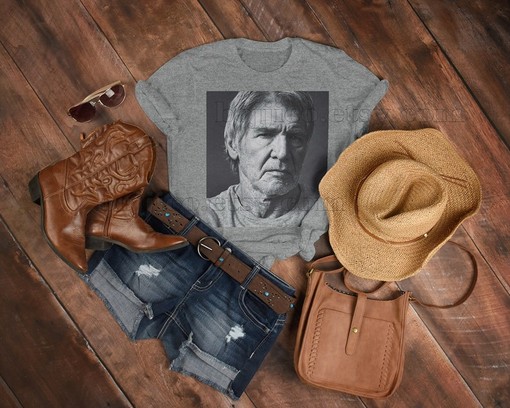 Harrison Ford Homage Tshirt, 90s Retro Vintage Shirt, Indiana Jones Fan Tees, Star Wars Merch Gift - Image 3
