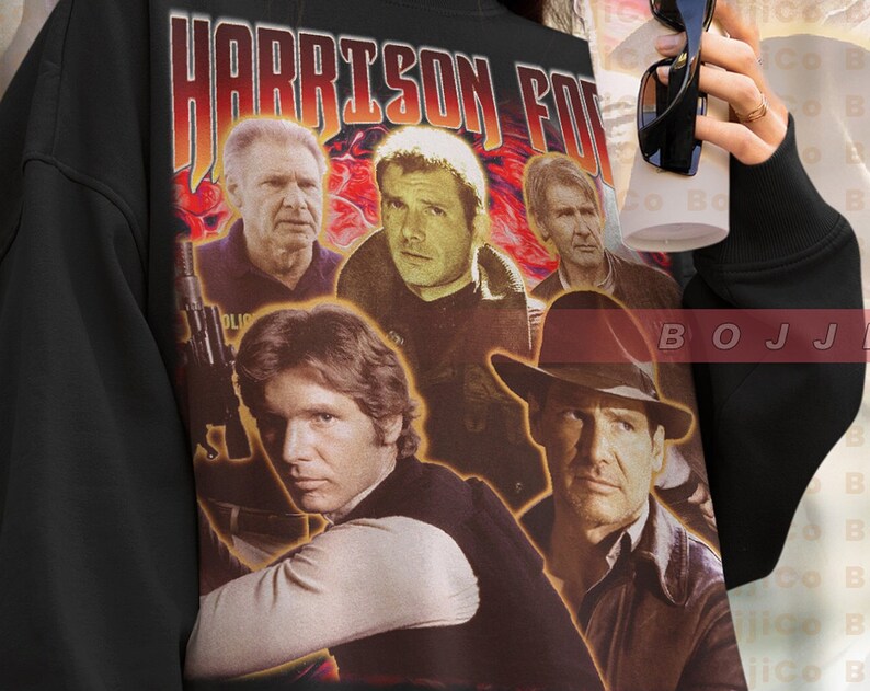 Harrison Ford Retro 90s Sweatshirt, Vintage Homage Fan Tees for Harrison Ford Fans, Harrison Ford Merch Gift - Image 4