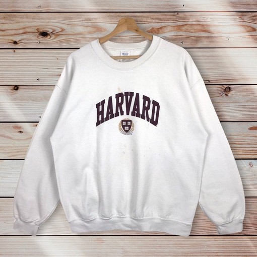Harvard University Vintage Style Crewneck Sweatshirt, Printed Spell Out Logo Harvard University Sweater Pullover Hoodie