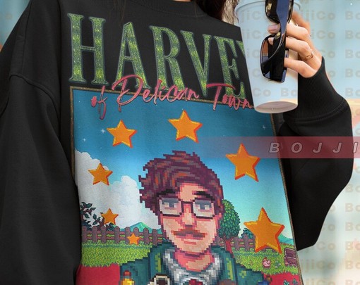 Harvey Sweatshirt - STARDW VALLY Fan Gift Featuring Food Spirit, Leah & Harvey Characters - Image 4