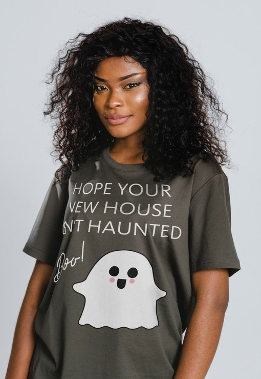 Haunted Neighbors Funny Housewarming Shirt, New House Celebration Top, Congratulations Homeowner Tee