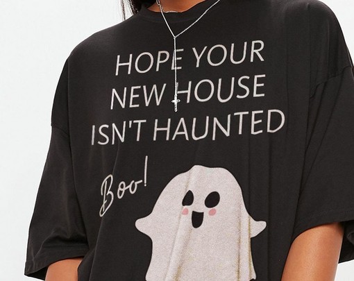 Haunted Neighbors Funny Housewarming Shirt, New House Celebration Top, Congratulations Homeowner Tee - Image 2