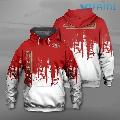 Have Some Niners Swagger with This White and Red All Over Print 3D Hoodie - San Francisco 49ers Edition