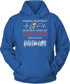Heartbeat Jayhawks Hoodie Gifts For Fans - NCAA Shirts for Men and Women
