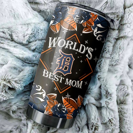 Heartwarming Detroit Tigers MLB Tumbler for World's Best Mom with Iconic Logo and a Personal Touch