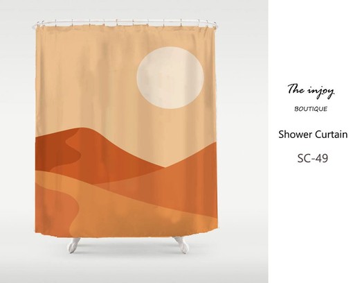 Heavy Waterproof Restroom Shower Curtain Liner, Beautiful Orange Himmel Landschaft Duschvorhang Design