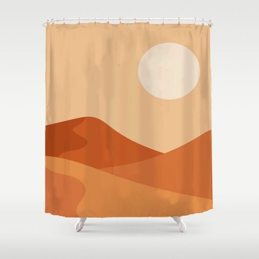 Heavy Waterproof Restroom Shower Curtain Liner, Beautiful Orange Himmel Landschaft Duschvorhang Design - Image 2