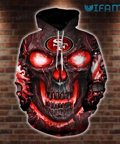Hello Darkness My Old Friend All Over Print 3D Hoodie with Skull Design for San Francisco 49ers Fans