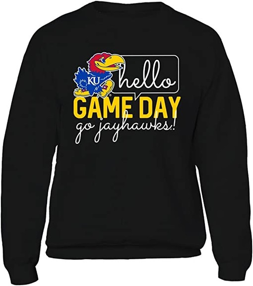 Hello Game Day University of Kansas Jayhawks Sweatshirt - NCAA Shirts for Men and Women