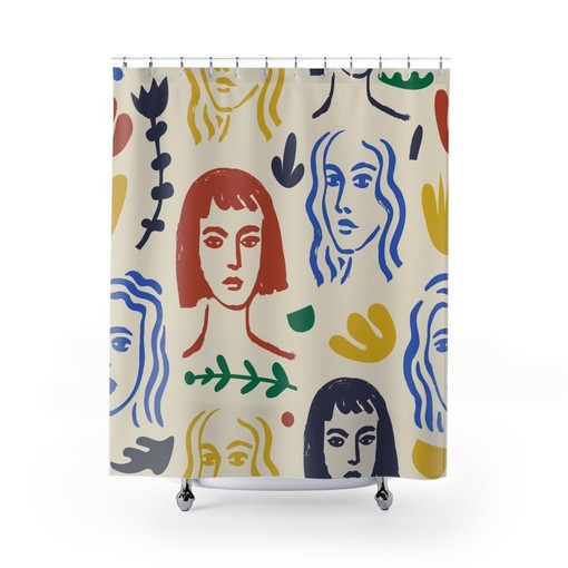 Henri Matisse Abstract Art Shower Curtain with Flower Design - Artistic and Chic Bathroom Decor
