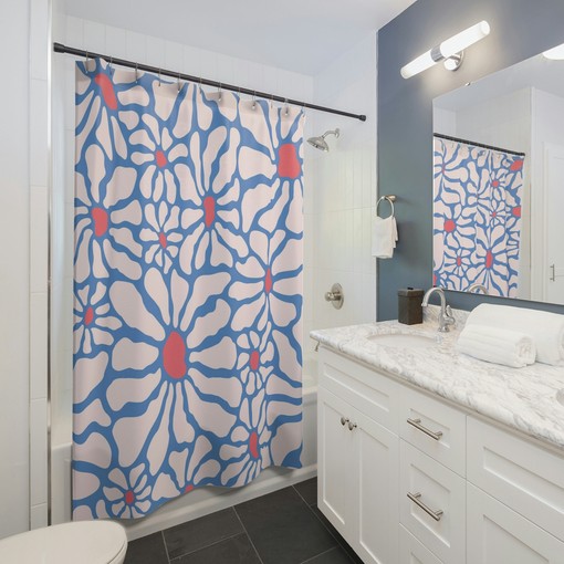 Henri Matisse Abstract Art Shower Curtain with Flower Design - Chic and Artistic Bathroom Decor - Image 2