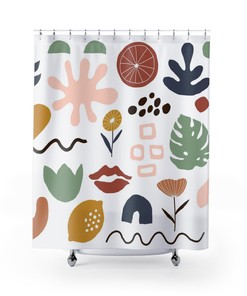Henri Matisse Abstract Shower Curtain with Contemporary Art Prints for Modern Bath Design