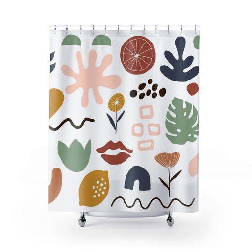 Henri Matisse Abstract Shower Curtain with Contemporary Art Prints for Modern Bath Design