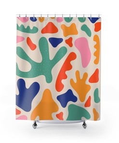 Henri Matisse Inspired Abstract Shower Curtain for Contemporary Bathroom Decor and Gift