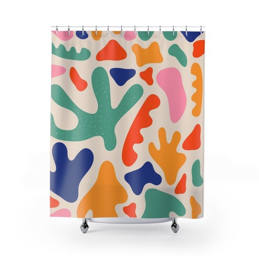 Henri Matisse Inspired Abstract Shower Curtain for Contemporary Bathroom Decor and Gift
