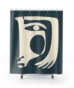 Henri Matisse Inspired Abstract Shower Curtain for Modern Bathroom Decor