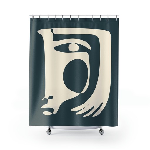 Henri Matisse Inspired Abstract Shower Curtain for Modern Bathroom Decor
