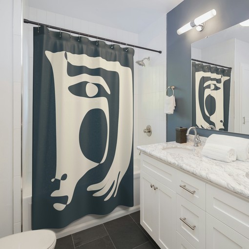 Henri Matisse Inspired Abstract Shower Curtain for Modern Bathroom Decor - Image 2
