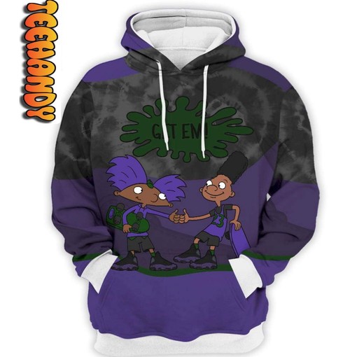 Hey Arnol Get Em Retro Court Purple All Over Print 3D Hoodie with Unique Print Design