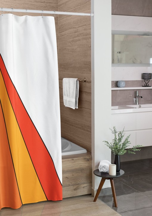 Hippie Boho Retro Shower Curtain, Groovy 60's 70's Tub Curtain as Unique Bathroom Accessory - Image 2