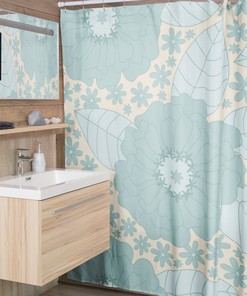 Hippie Inspired Retro Flower Shower Curtain, Vintage Bathroom Accessory with a Boho Touch