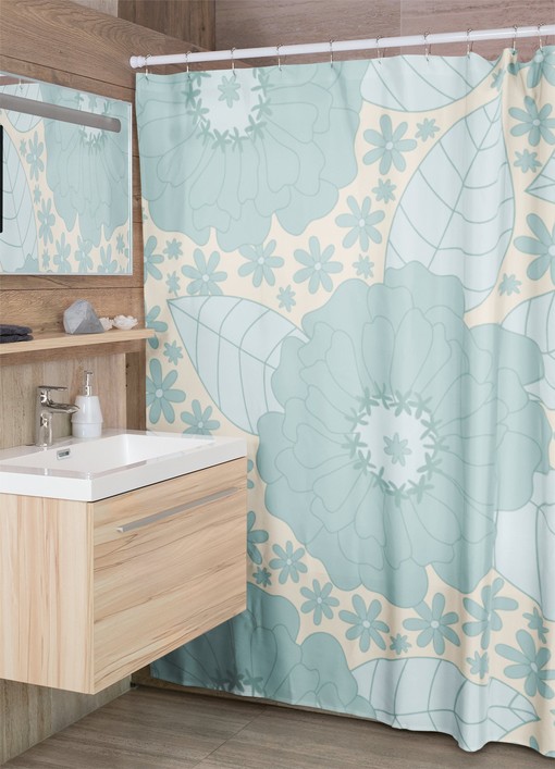 Hippie Inspired Retro Flower Shower Curtain, Vintage Bathroom Accessory with a Boho Touch