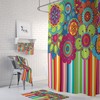 Hippie Vintage Flower Shower Curtain, Retro Bathroom Decor