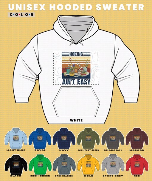 Hoeing Ain't Easy Sweater, Gardening Pun Joke, Hoe Gardener Sweater, Funny Planting Gift, Gardening Sweaters - Image 4