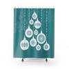 Holiday Christmas Ornament Tree Print Shower Curtain for Festive Bathroom Decor