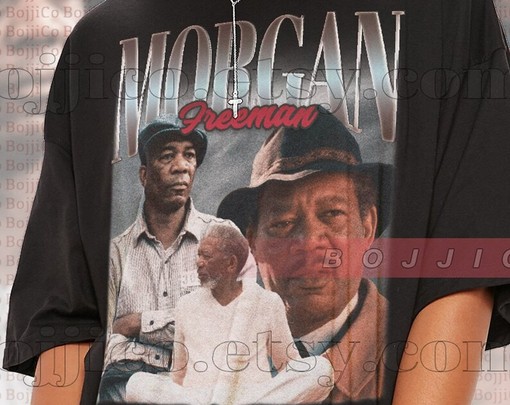 Homage Tee with Actor Morgan Freeman - Bruce Almighty and The Shawshank Redemption Themes - Image 2