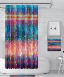 Home Decor Boho Shower Curtains with Bath Mat, Bath Towels, and Bathroom Sets