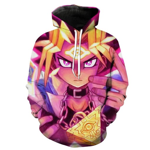 Honor the Pharaoh with All Over Print 3D Hoodie of Yugi in Full Gear