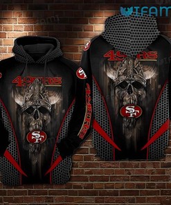 Hoodie 3D All-Over Print Warrior Skull Gift for San Francisco 49ers Fans