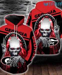 Hoodie with Skull Death Logo All Over Print Design for Georgia Bulldogs Fans